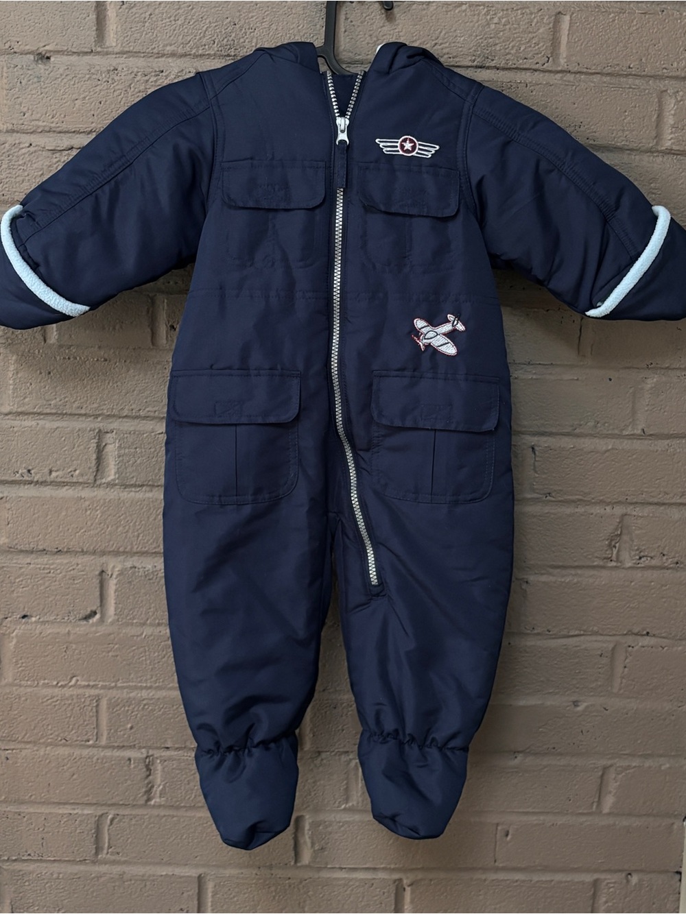 Rothschild Navy Navy Blue Aviator Kids One-Piece Snowsuit 12m